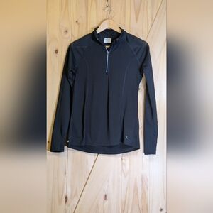 Black Long Sleeve Athletic Top With Zipper
